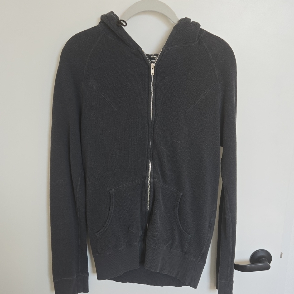R13 Men's Dark Gray Zip-Up Sweater